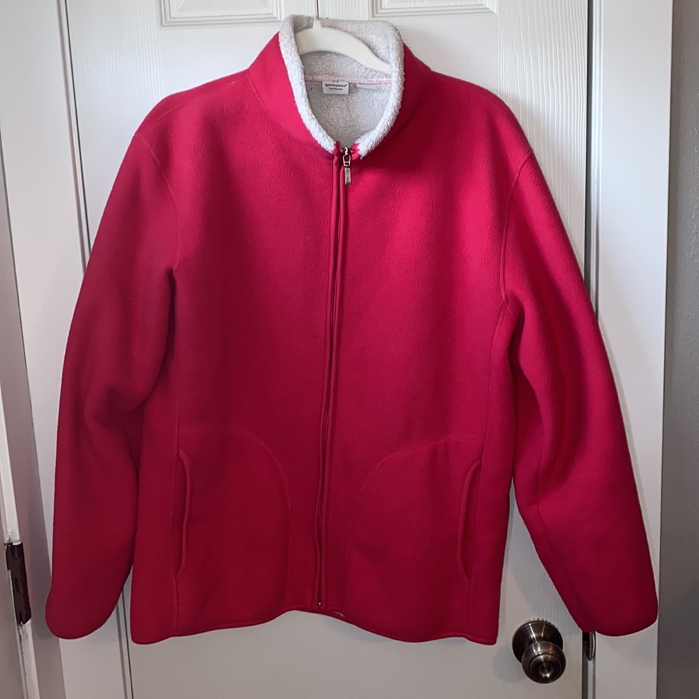 White Sierra Pink Fuzzy Sweater/ Jacket - Picture 2 of 14